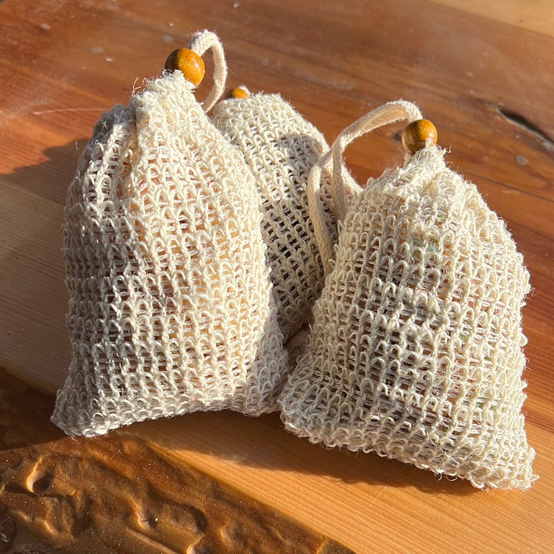 Goat Milk Soap scraps in exfoliating bag